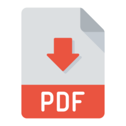 Icono PDF con flecha en dirección hacia abajo.