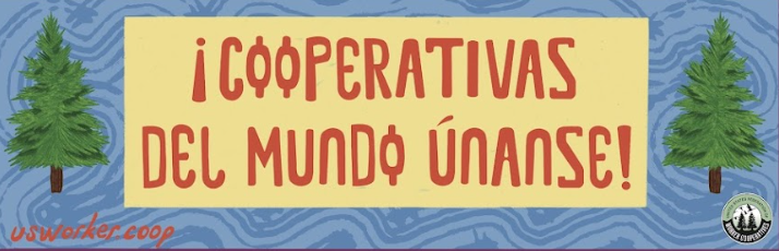 Detalle del nuevo cartel “¡Cooperativas del Mundo, Únanse!”