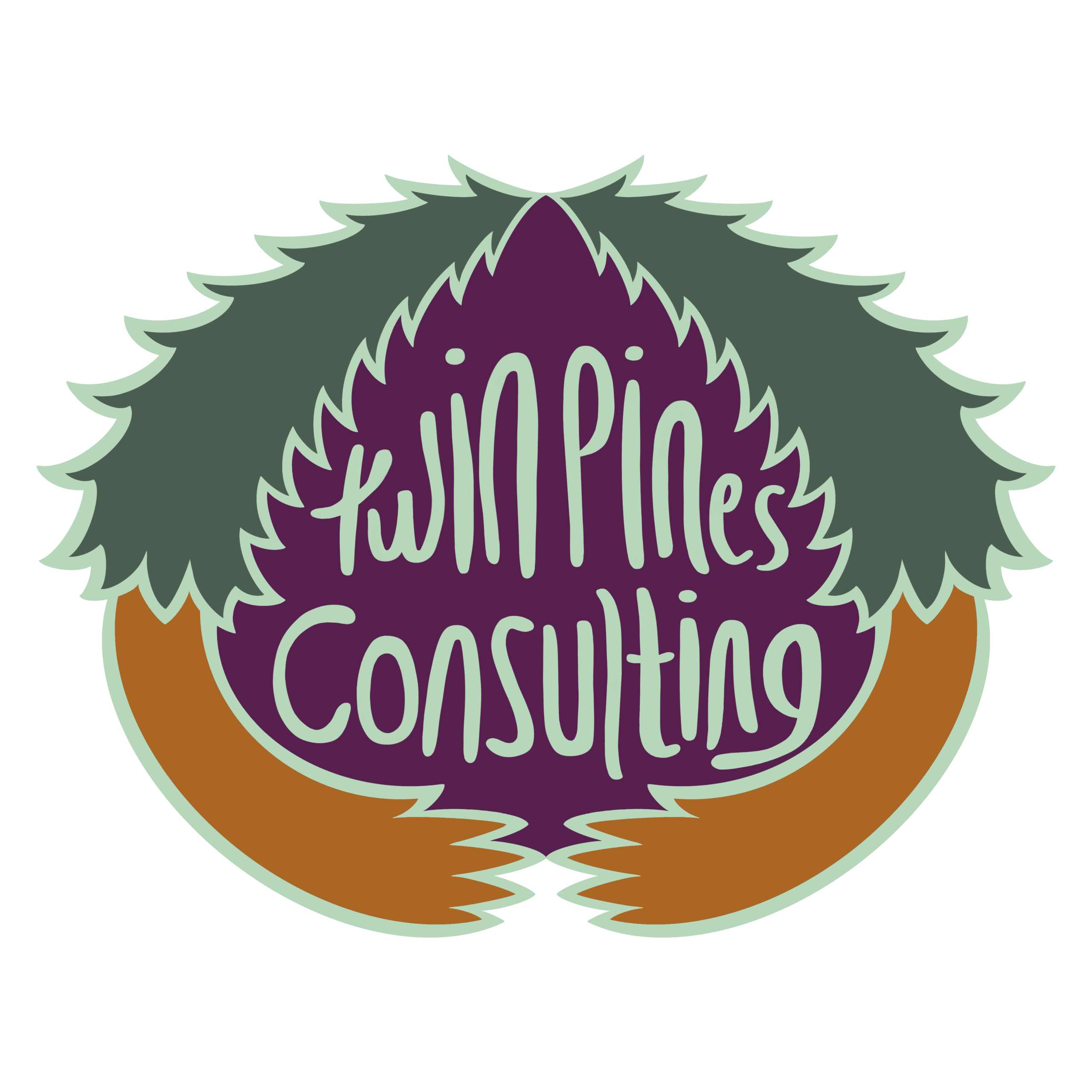 image of two pine trees text reads twin pines consulting